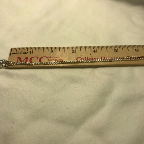 Avon Silvertone Y Necklace With Light Rose CZ Teardrop - Picture 12 of 12